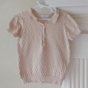 Hadas | Crochet Knit Polo Top